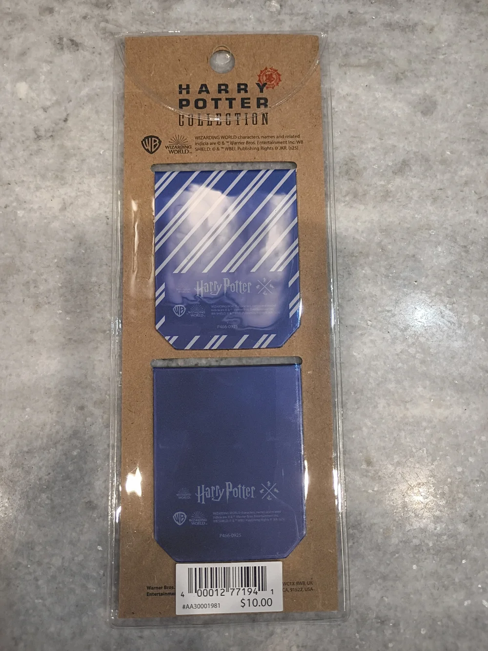 Harry Potter Ravenclaw Blue & Grey Bookmark Set Of 2 New